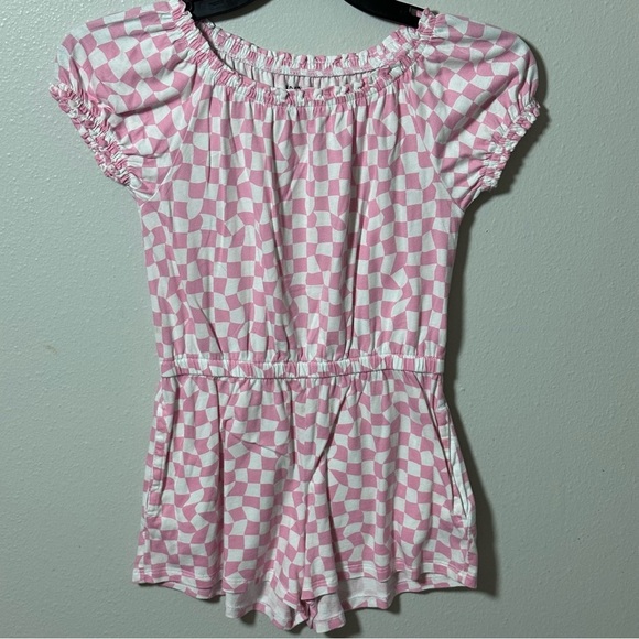 Girl's Old Navy Kids Pink/white Checkered Romper size M (8) - Picture 2 of 7